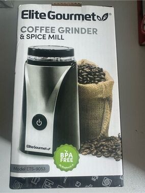 Elite Cusine Electric Coffee Grinder Nut, Spice, Herb, Stainless Steel ETS-9053